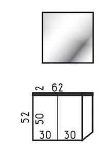 ארון תלוי דגם סליידר - SLIDER עומק 40 ס"מ עם כיור רובי חרס לבן 62 ס"מ סניטק