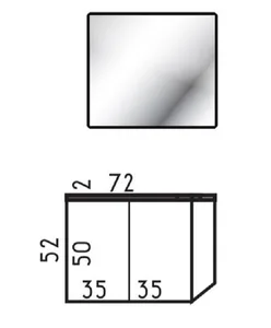 ארון תלוי דגם סליידר - SLIDER עומק 36 ס"מ עם כיור טוי חרס לבן 72 ס"מ סניטק