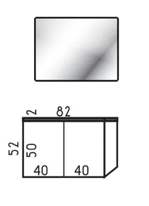 ארון תלוי דגם יופיטר - JUPITER עומק 47 ס"מ עם כיור סקיני חרס לבן 82 ס"מ סניטק