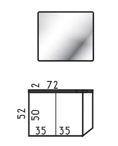 ארון תלוי דגם יופיטר - JUPITER עומק 47 ס"מ עם כיור סקיני חרס לבן 72 ס"מ סניטק