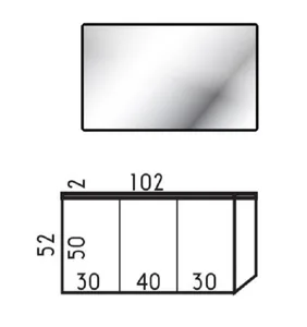 ארון תלוי דגם יופיטר - JUPITER עומק 40 ס"מ עם כיור רובי חרס לבן 102 ס"מ סניטק
