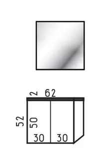 ארון תלוי דגם יופיטר - JUPITER עומק 47 ס"מ עם כיור סקיני חרס לבן 62 ס"מ סניטק