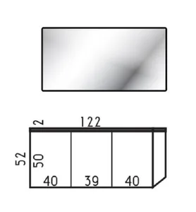 ארון תלוי דגם דומוס - DOMUS עומק 36 ס"מ עם כיור טוי חרס לבן 122 ס"מ סניטק