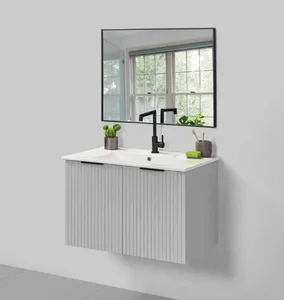 ארון תלוי דגם דומוס - DOMUS עומק 36 ס"מ עם כיור טוי חרס לבן 102 ס"מ סניטק