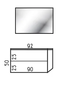 ארון תלוי דגם בלאן - BLAN עומק 47 ס"מ עם כיור סקיני חרס לבן 92 ס"מ סניטק