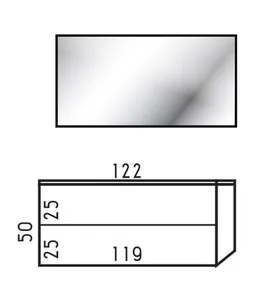 ארון תלוי דגם בלאן - BLAN עומק 47 ס"מ עם כיור סקיני חרס לבן 122 ס"מ סניטק