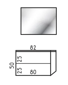 ארון תלוי דגם בלאן - BLAN עומק 40 ס"מ עם כיור רובי חרס לבן 82 ס"מ סניטק