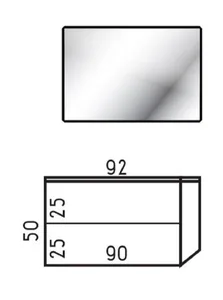 ארון תלוי דגם באלי - BALI עומק 47 ס"מ עם כיור סקיני חרס לבן 92 ס"מ סניטק