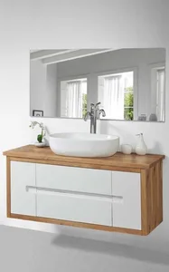 ארון תלוי דגם פאבלו - PABLO עומק 40 ס"מ עם כיור רובי חרס לבן 72 ס"מ סניטק