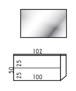 ארון תלוי דגם בלאן - BLAN עומק 40 ס"מ עם כיור רובי חרס לבן 102 ס"מ סניטק