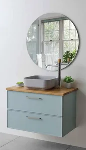 ארון תלוי דגם הנרי - HENRY עומק 40 ס"מ עם כיור רובי חרס לבן 92 ס"מ סניטק