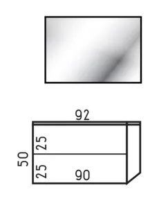 ארון תלוי דגם הנרי - HENRY עומק 40 ס"מ עם כיור רובי חרס לבן 92 ס"מ סניטק
