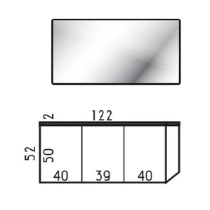 ארון תלוי דגם סליידר - SLIDER עומק 47 ס"מ עם כיור סקיני חרס לבן 122 ס"מ סניטק