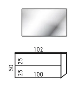 ארון תלוי דגם באלי - BALI עומק 47 ס"מ עם כיור סקיני חרס לבן 102 ס"מ סניטק