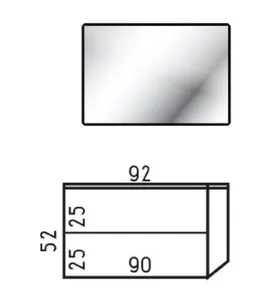 ארון תלוי דגם אקווסיל - AQUASIL עומק 47 ס"מ עם כיור סקיני חרס לבן 92 ס"מ סניטק