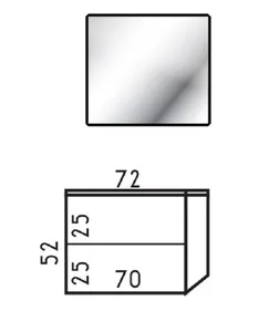 ארון תלוי דגם אקווסיל - AQUASIL עומק 47 ס"מ עם כיור סקיני חרס לבן 72 ס"מ סניטק