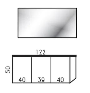 ארון תלוי דגם אמילי - EMILY עומק 47 ס"מ עם כיור סקיני חרס לבן 122 ס"מ סניטק