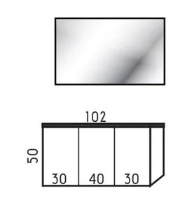 ארון תלוי דגם אמילי - EMILY עומק 36 ס"מ עם כיור טוי חרס לבן 102 ס"מ סניטק