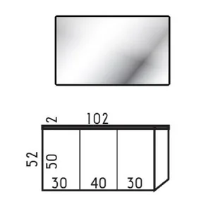 ארון תלוי דגם סליידר - SLIDER עומק 47 ס"מ עם כיור סקיני חרס לבן 102 ס"מ סניטק