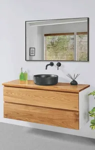 ארון תלוי דגם לובין - LUBIN עומק 47 ס"מ עם כיור סקיני חרס לבן 92 ס"מ סניטק