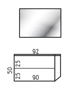 ארון תלוי דגם לובין - LUBIN עומק 47 ס"מ עם כיור סקיני חרס לבן 92 ס"מ סניטק