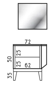 ארון תחתון דגם סוהו - SOHO עם כיור סקיני חרס לבן 72 ס"מ סניטק
