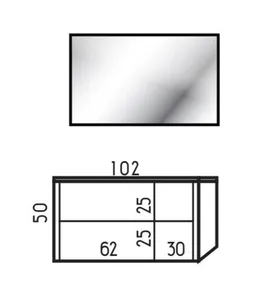 ארון תלוי דגם סרנו - SARNO עומק 40 ס"מ עם כיור רובי חרס לבן 102 ס"מ סניטק