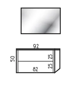 ארון תלוי דגם סרנו - SARNO עומק 40 ס"מ עם כיור רובי חרס לבן 92 ס"מ סניטק