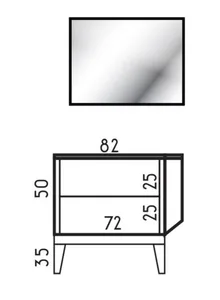 ארון תחתון דגם ג'ובאני - JOVANI עם כיור סקיני חרס לבן 82 ס"מ סניטק
