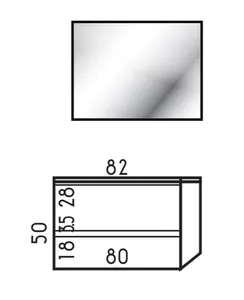 ארון תלוי דגם אלן - ELLEN עומק 47 ס"מ עם כיור סקיני חרס לבן 82 ס"מ סניטק