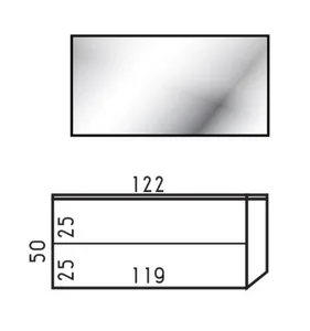 ארון תלוי דגם הנרי - HENRY עומק 40 ס"מ עם כיור רובי חרס לבן 122 ס"מ סניטק