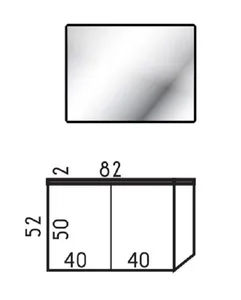ארון תלוי דגם סליידר - SLIDER עומק 47 ס"מ עם כיור סקיני חרס לבן 82 ס"מ סניטק