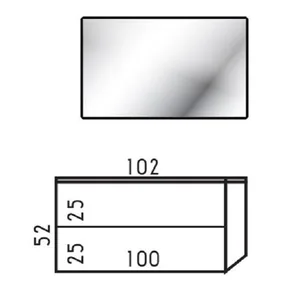 ארון תלוי דגם קורפוס - CORPUS עומק 47 ס"מ עם כיור סקיני חרס לבן 102 ס"מ סניטק