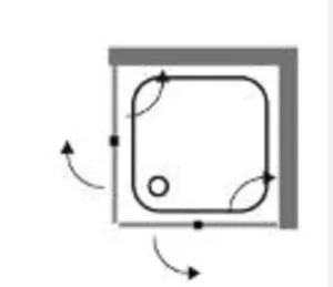 מקלחון לוגנו - LUGANO פינתי במגוון מידות סניטק