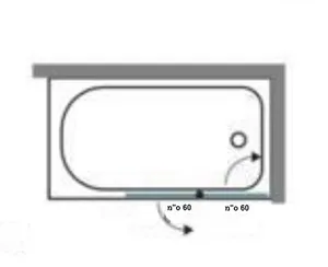 אמבטיון פדרו הרמוניקה 120 ס"מ פרזול שחור שקוף סניטק