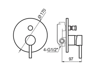 אינטרפוץ 4 דרך רוז גולד מוברש ZV0436RG סניטק