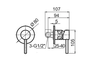 אינטרפוץ 3 דרך ניקל מוברש ZV0435N סניטק