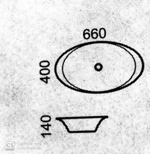 כיור מונח 66X40 ס"מ בליס BLISS לבן סניטק