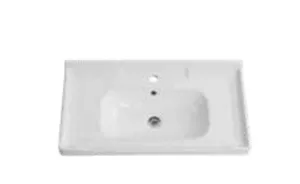 כיור אינטגרלי 82X47.5 ס"מ דגם לואי לבן מבריק LOUI סניטק