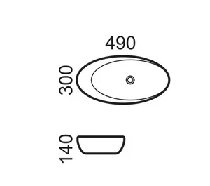 כיור מונח 49X30 ס"מ איילין שחור מט EILEEN סניטק
