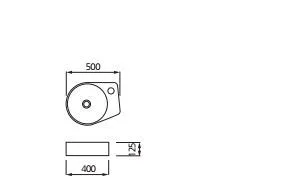 כיור מונח 50X40 ס"מ דגם נוף NOF לבן סניטק