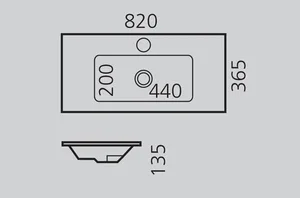 כיור אינטגרלי 82X36.5 ס"מ טוי לבן מבריק TOY סניטק