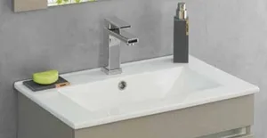 כיור רחצה אינטגרלי רובי 72X39.5X18 ס"מ לבן מבריק RUBI סניטק