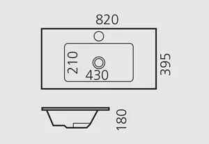 כיור רחצה אינטגרלי רובי 82X39.5X18 ס"מ לבן מבריק RUBI סניטק
