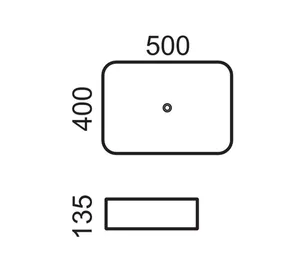 כיור מונח 50X40 ס"מ סולי בטון כהה מט SOLI סניטק