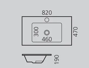 כיור רחצה אינטגרלי 82 ס"מ זכוכית לבנה GLASS סניטק