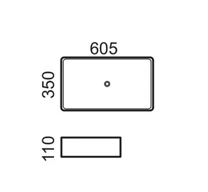 כיור מונח 60.5X35 ס"מ ויקטוריה לבן מט VICTORIA סניטק