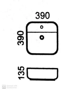 כיור מונח 39X39 ס"מ אלטו ALTO סניטק