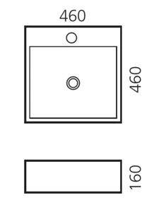 כיור מונח/תלוי 46X46 ס"מ ניס NICE סניטק