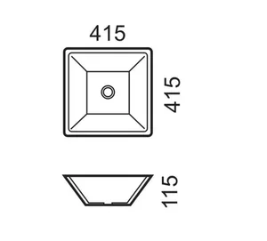כיור מונח 41.5X41.5 ס"מ ריקי לבן מבריק RIKI סניטק